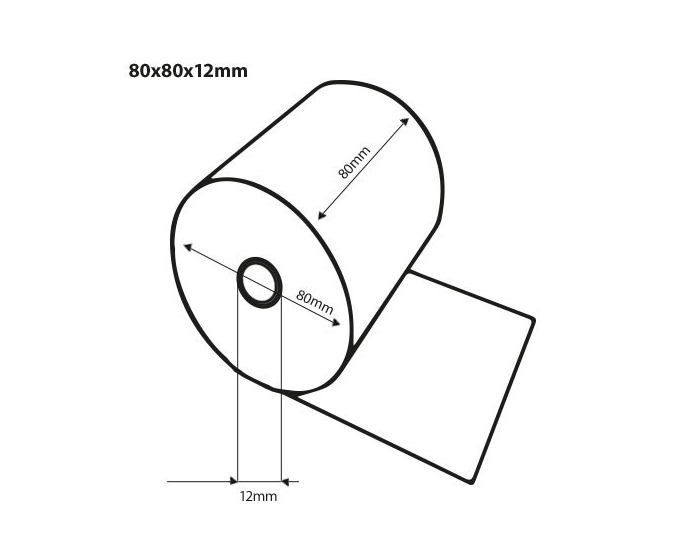 Kassa- thermorol, 80x80x12 50rol